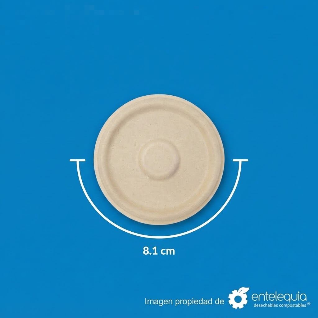 Tapa Soufflé Biodegradable de Paja de Trigo para Tazón |4 oz