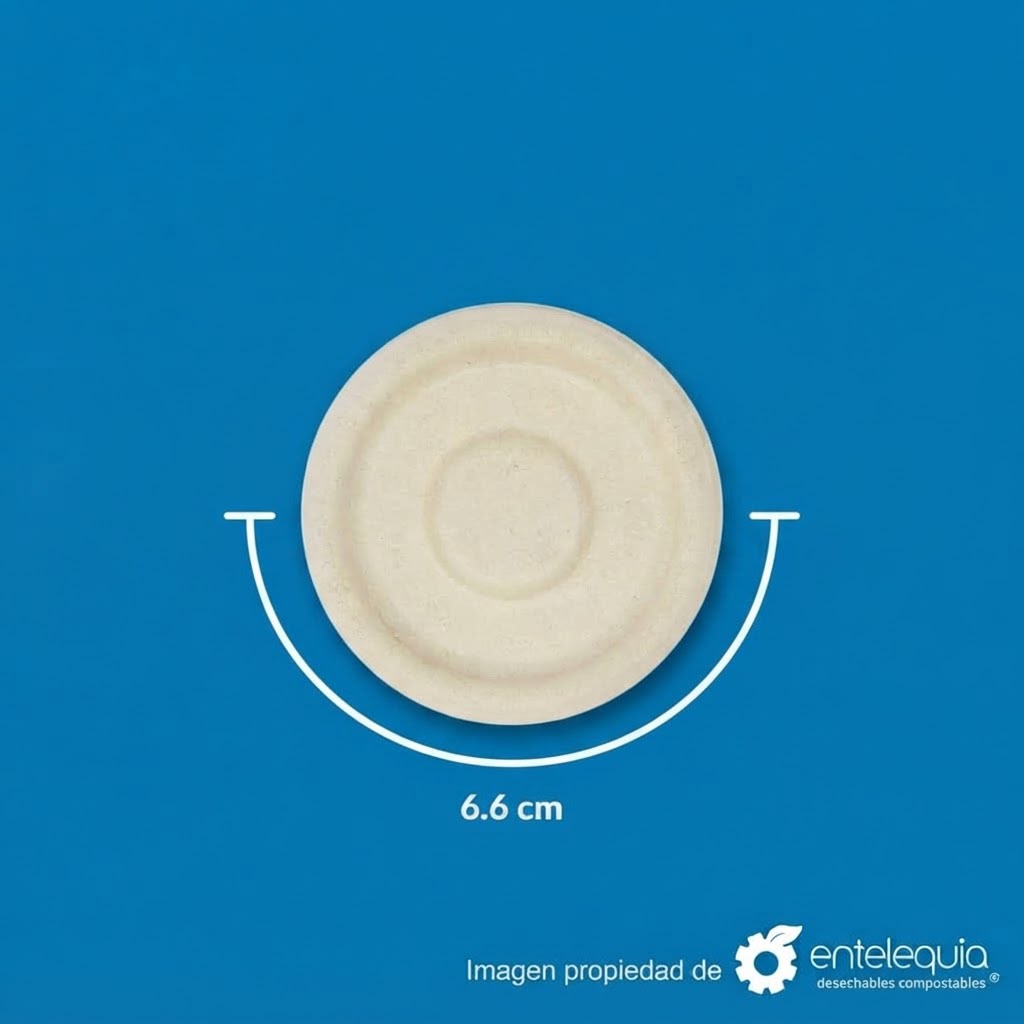 Tapa Soufflé Biodegradable de Paja de Trigo para Tazón | 2 oz