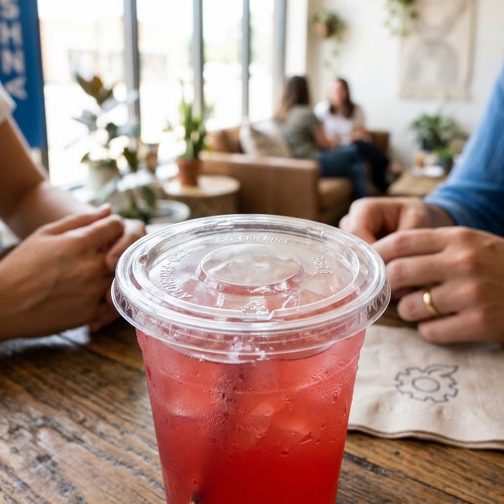 Tapa plana de PLA para vaso | 32 onzas