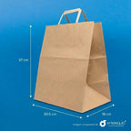 Bolsa de Papel Kraft con Asa Plana | 30 x 18 x 37 cm