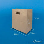 Bolsa de Papel Kraft con Asa Recortada | 29 x 15 x 28 cm