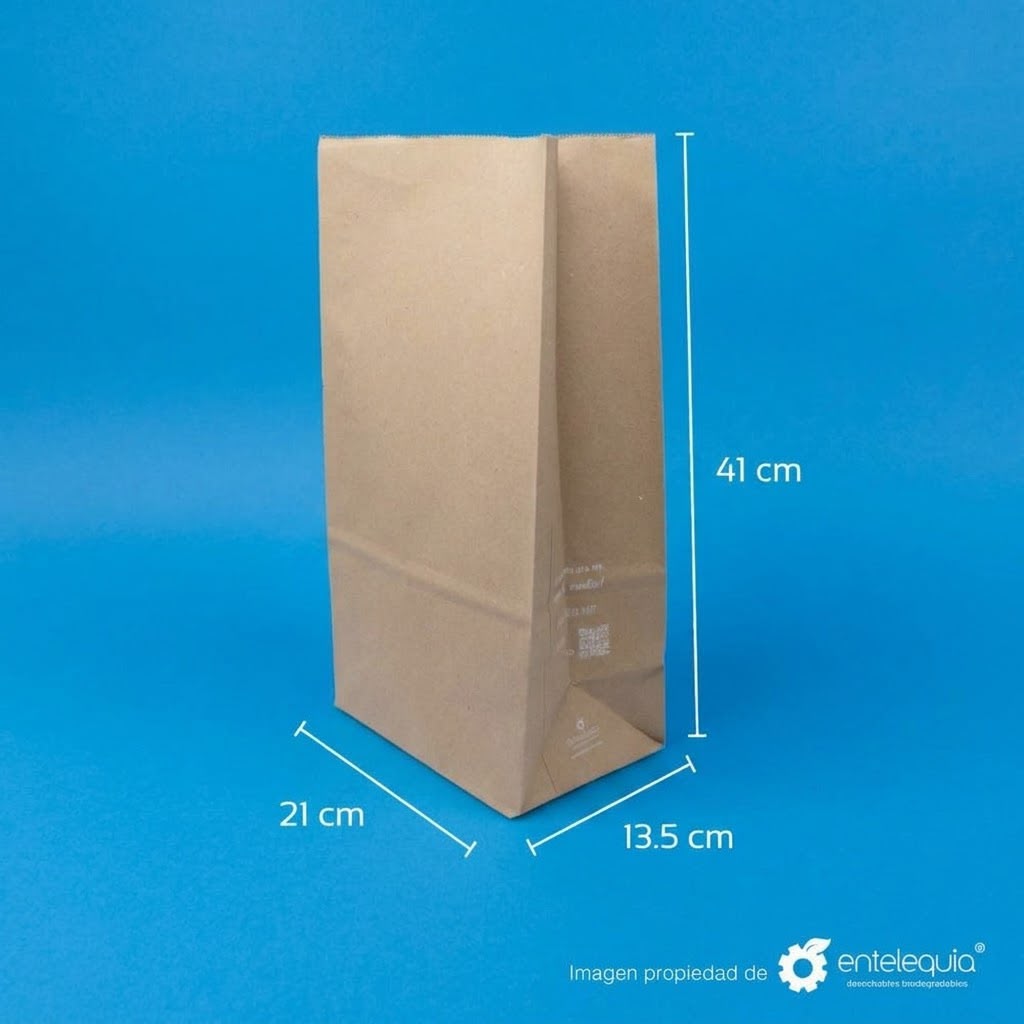 Bolsa de Papel Kraft #20 Larga | 21 x 13 x 41 cm