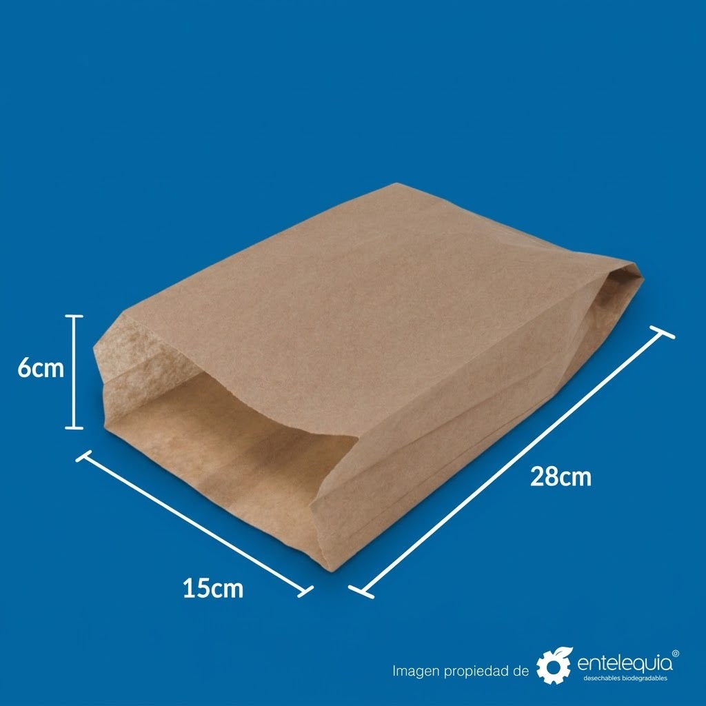 Bolsa de Papel Kraft | 15 x 6 + 28 cm