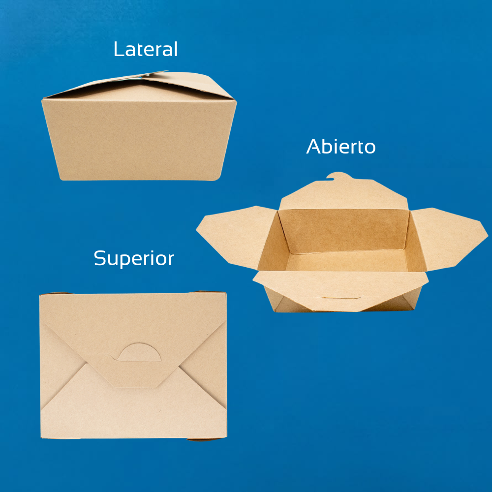Caja de Papel Kraft Biodegradable para Alimentos |45 oz