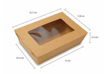 Caja kraft con ventana 20oz