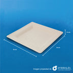 Plato cuadrado de 6" de paja de trigo