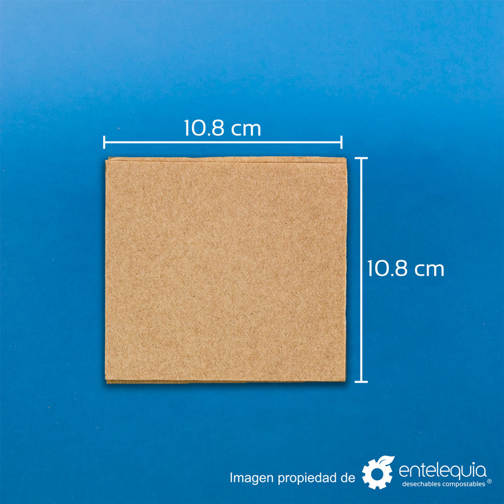 Servilleta cuadrada de fibras recicladas no cloradas (10.8cm x 10.8 cm)