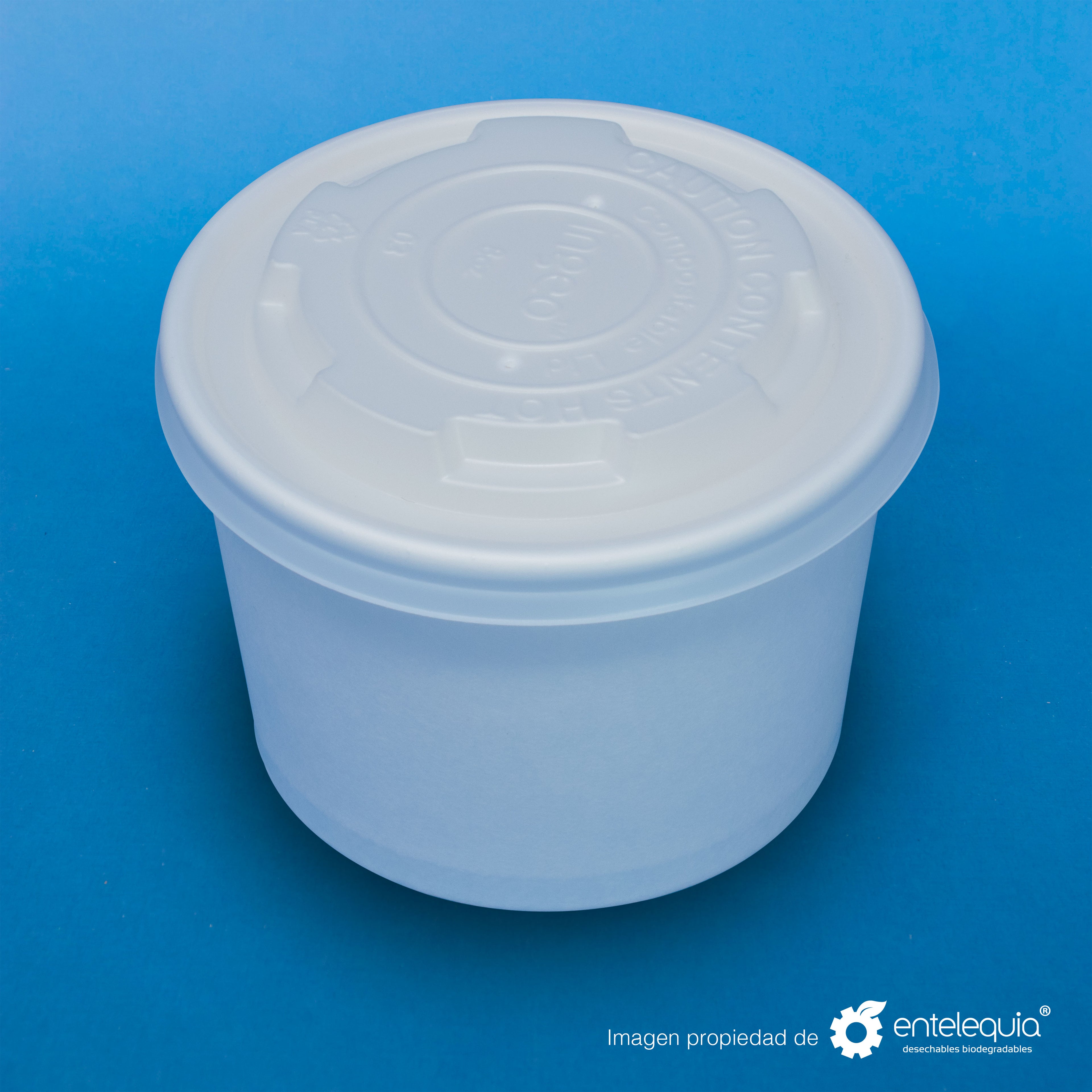 Tapa contenedor de PLA 12-32oz TCPLA12-32 - Desechable Biodegradable Entelequia