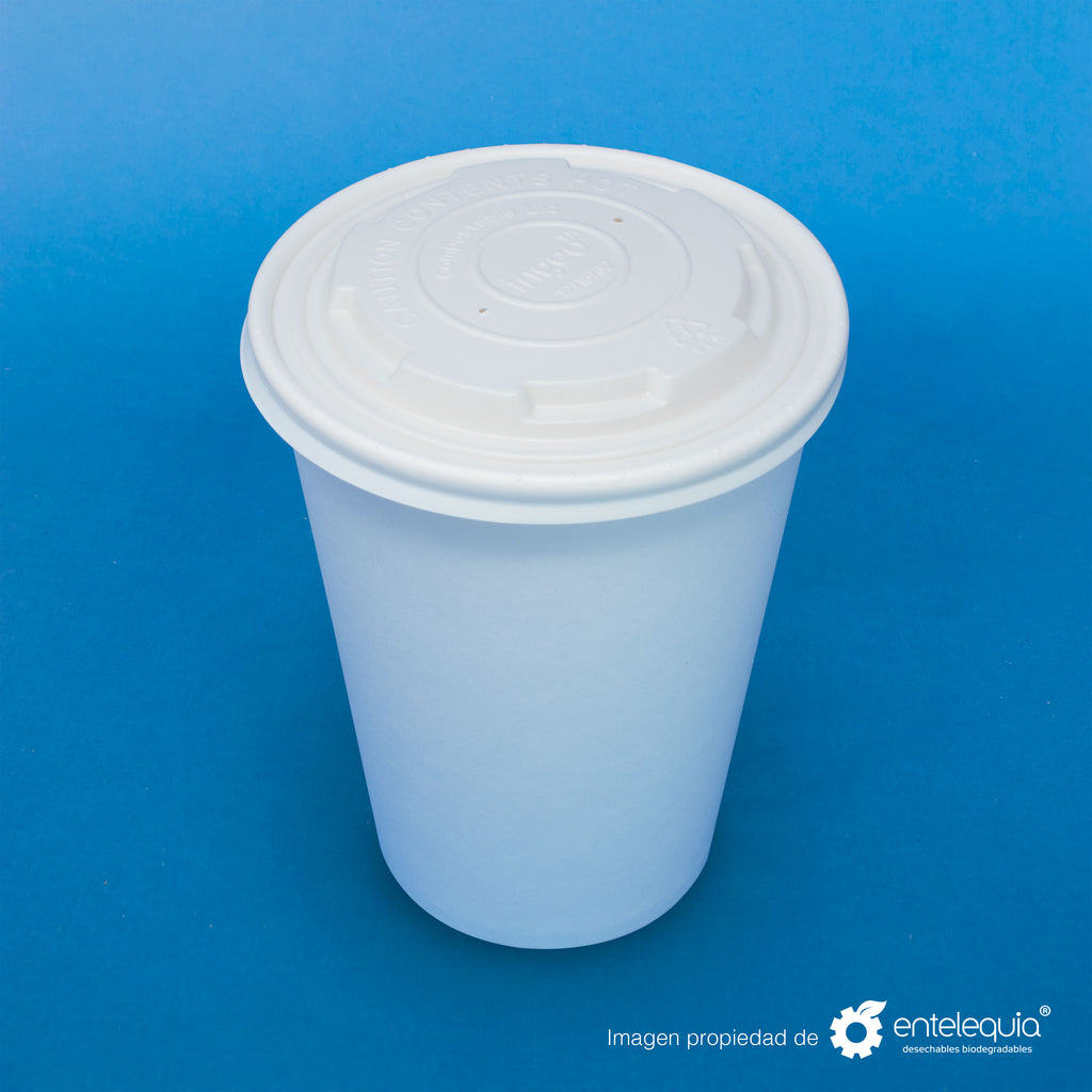 Tapa contenedor de PLA 12-32oz TCPLA12-32 - Desechable Biodegradable Entelequia