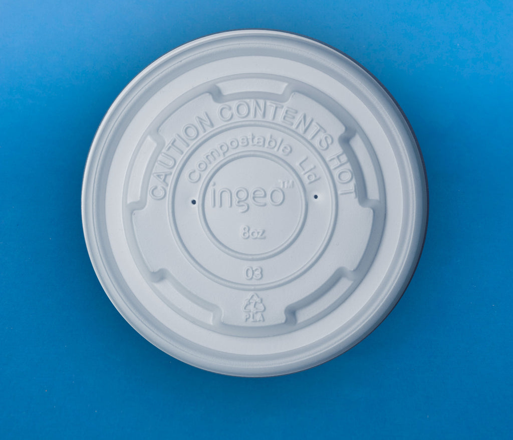 Tapa contenedor de PLA 8oz TCPLA8 - Desechable Biodegradable Entelequia 50/1,000 pzas