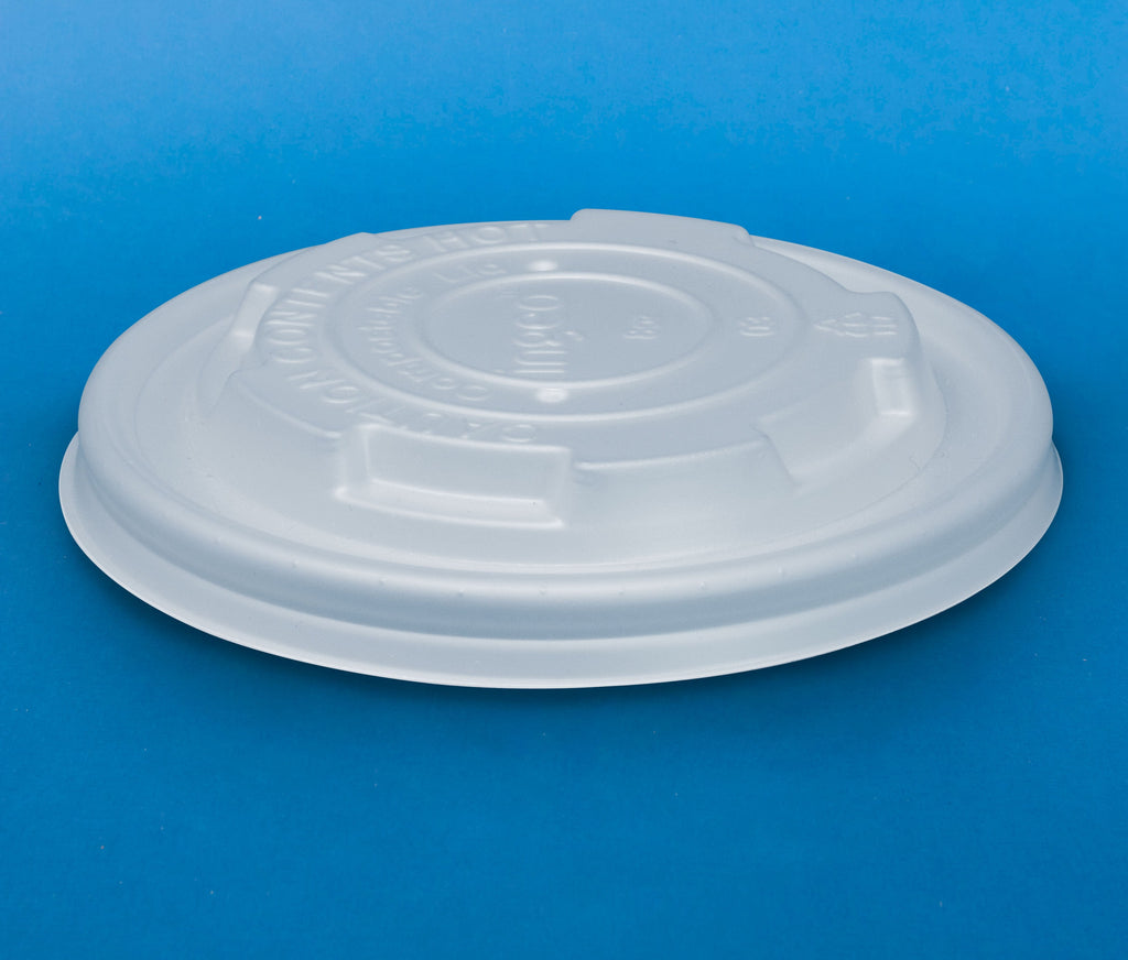 Tapa contenedor de PLA 8oz TCPLA8 - Desechable Biodegradable Entelequia 50/1,000 pzas