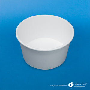 Contenedor para Sopa 12oz Papel Blanco CBPLA12 - Desechables Biodegradables Entelequia®