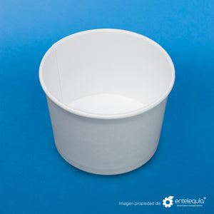 Contenedor para Sopa 8oz Papel Blanco CBPLA8 - Desechables Biodegradables Entelequia®
