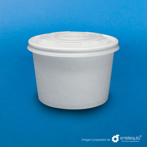 Contenedor para Sopa 16oz Papel Blanco CBPLA16 - Desechables Biodegradables Entelequia®