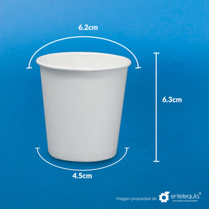 Vaso de Papel bebida caliente 4oz VCPLA4 - Desechables Biodegradables Entelequia®
