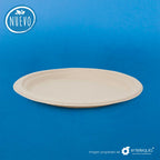 Plato liso de 9 pulgadas de Paja de Trigo- Desechable Biodegradable Entelequia®