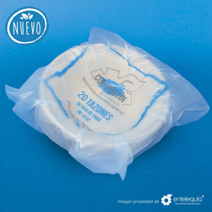 Tazón Paja de Trigo 12oz Compostín código T12-20-R - Desechable Biodegradable Entelequia®