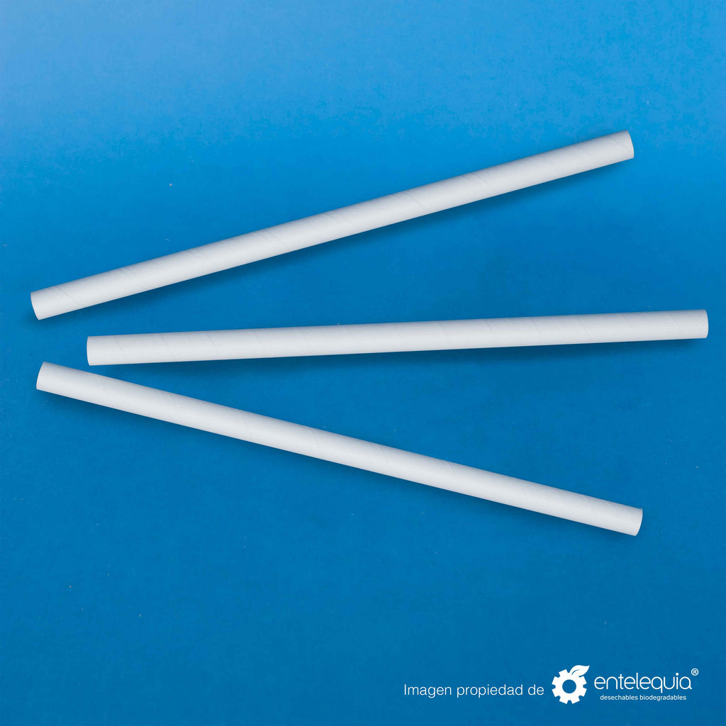 Popote Jumbo de Tapioca 8.5" sin estuchar - Desechables Biodegradables Entelequia® 100 pzas