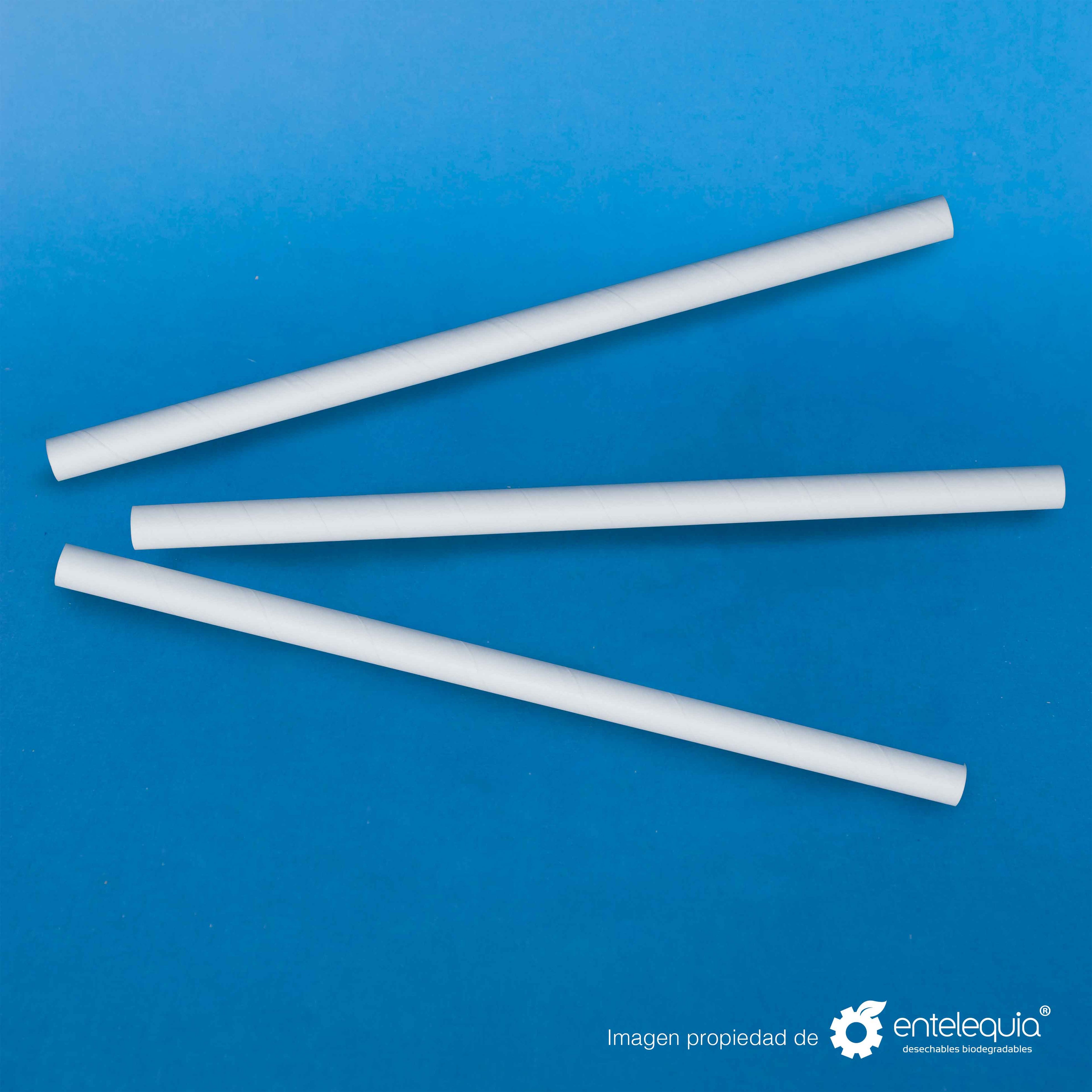 Popote Jumbo de Tapioca 8.5" sin estuchar - Desechables Biodegradables Entelequia® 100 pzas