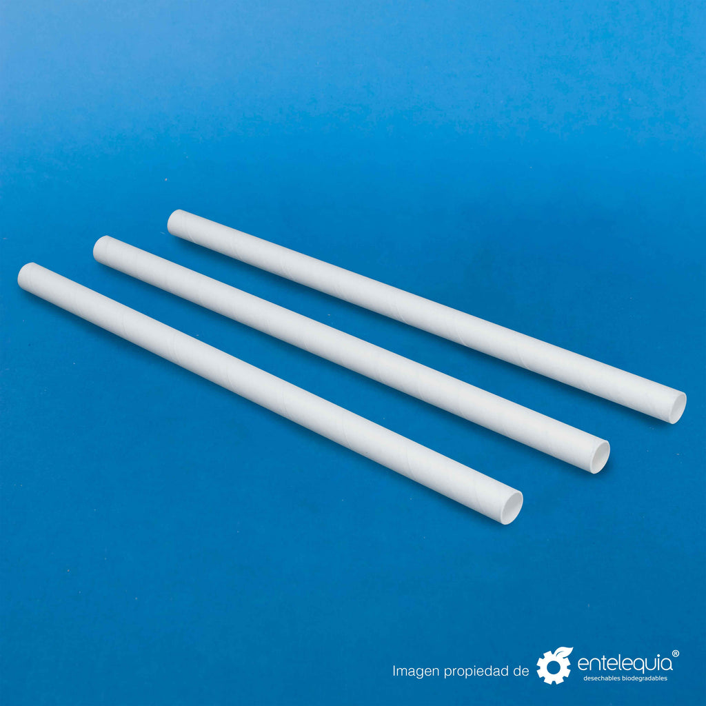 Popote Jumbo de Tapioca 8.5" sin estuchar - Desechables Biodegradables Entelequia® 100 pzas