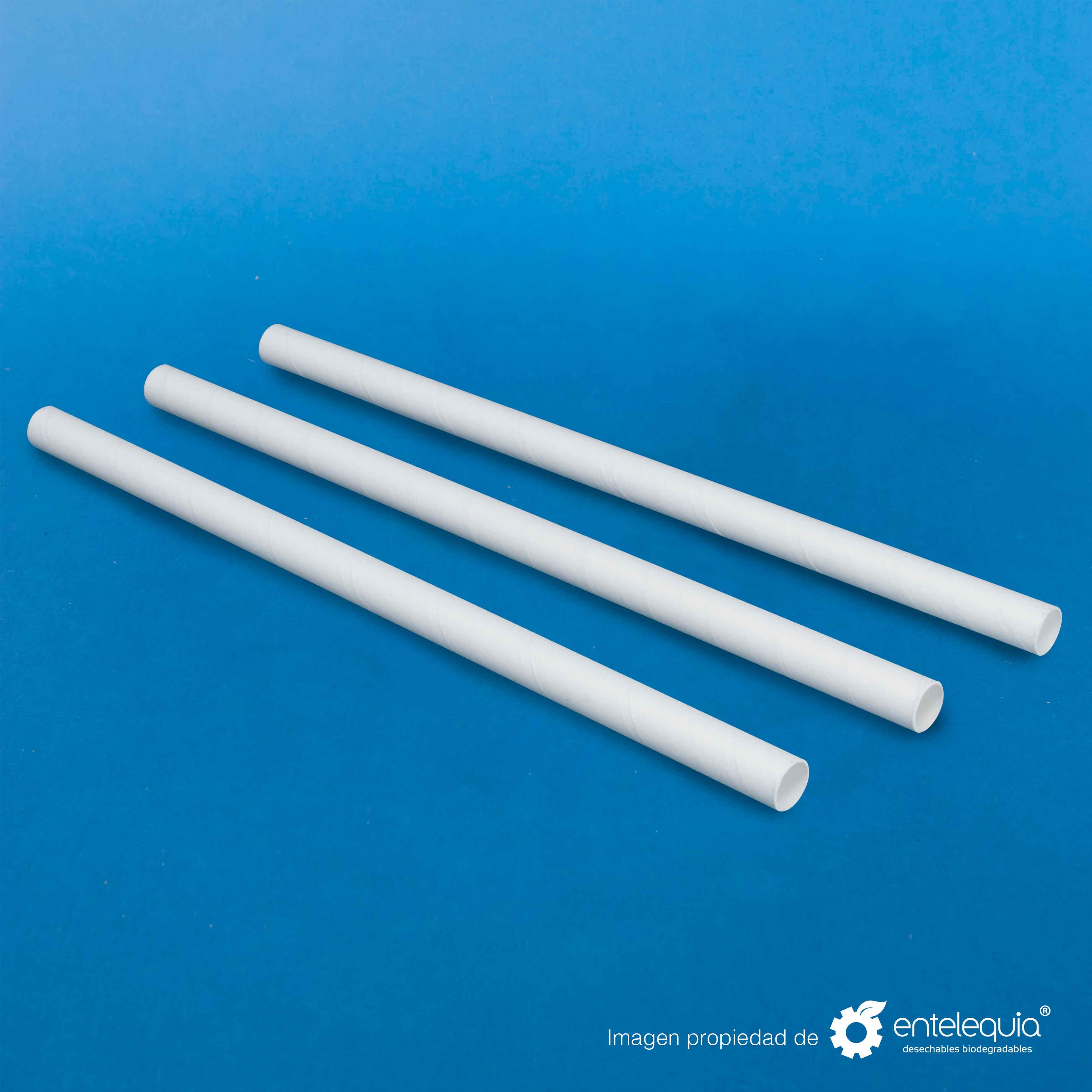 Popote Jumbo de Tapioca 8.5" sin estuchar - Desechables Biodegradables Entelequia® 100 pzas