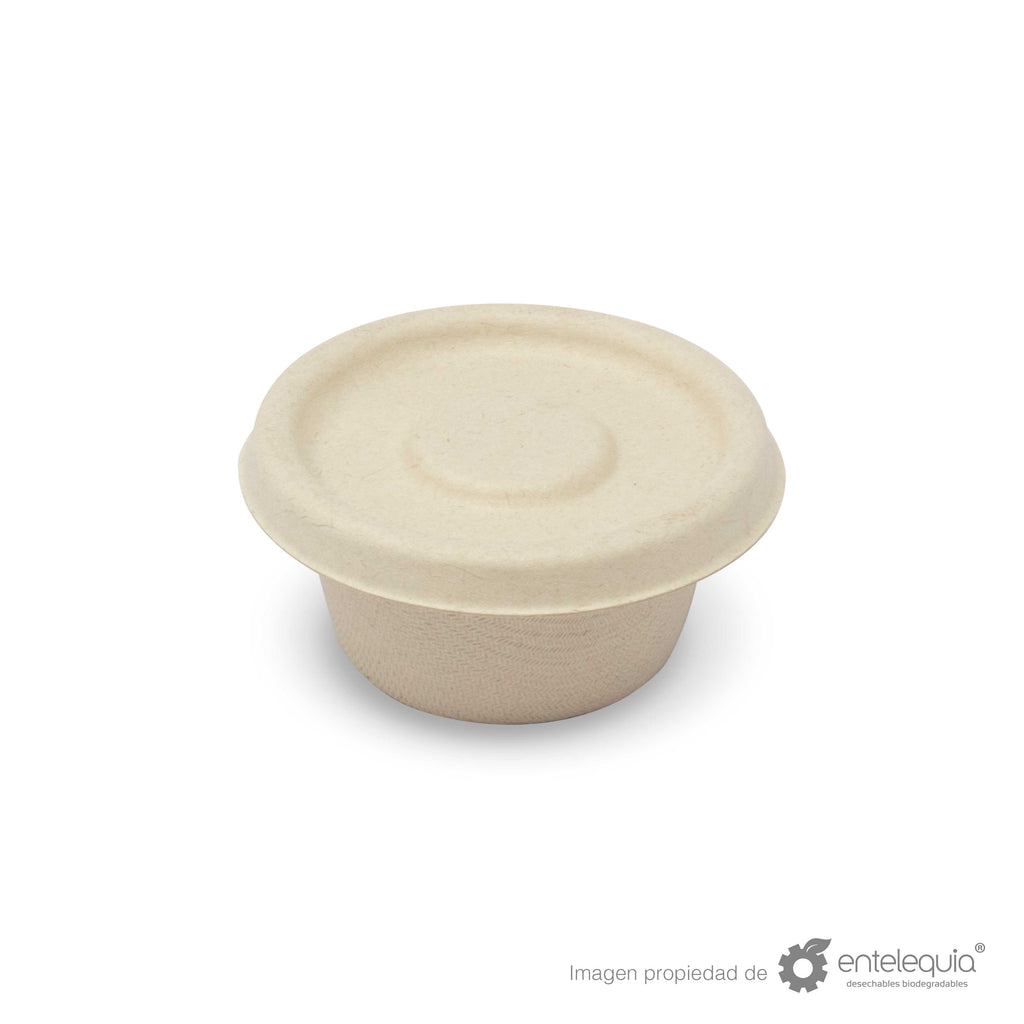 Tapa soufflé de paja de trigo para tazón de 2 oz- Desechables Biodegradables Entelequia®