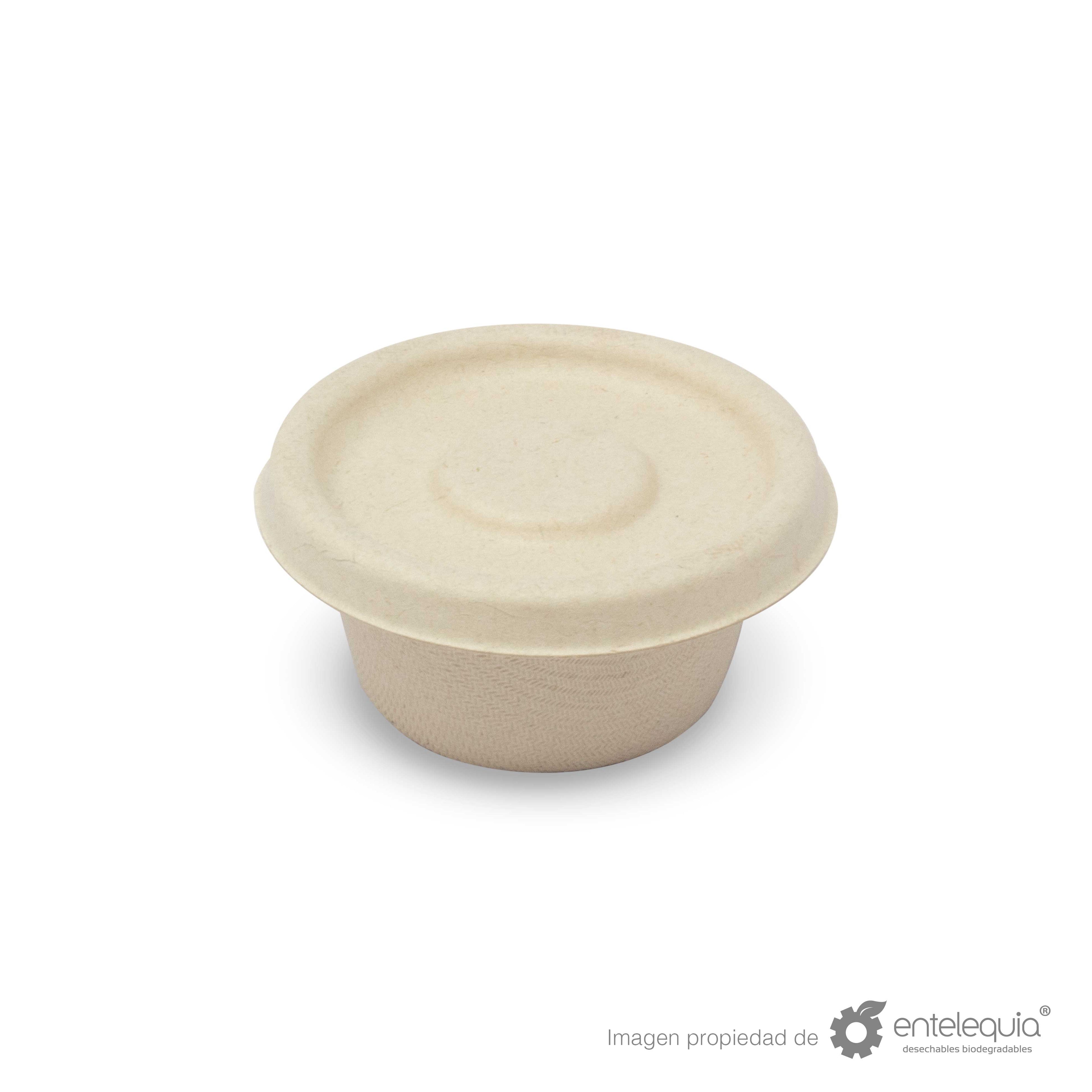 Tapa soufflé de paja de trigo para tazón de 2 oz- Desechables Biodegradables Entelequia®