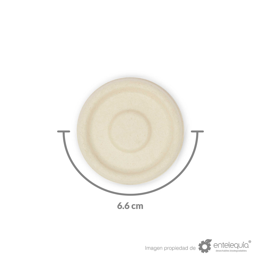 Tapa soufflé de paja de trigo para tazón de 2 oz- Desechables Biodegradables Entelequia®