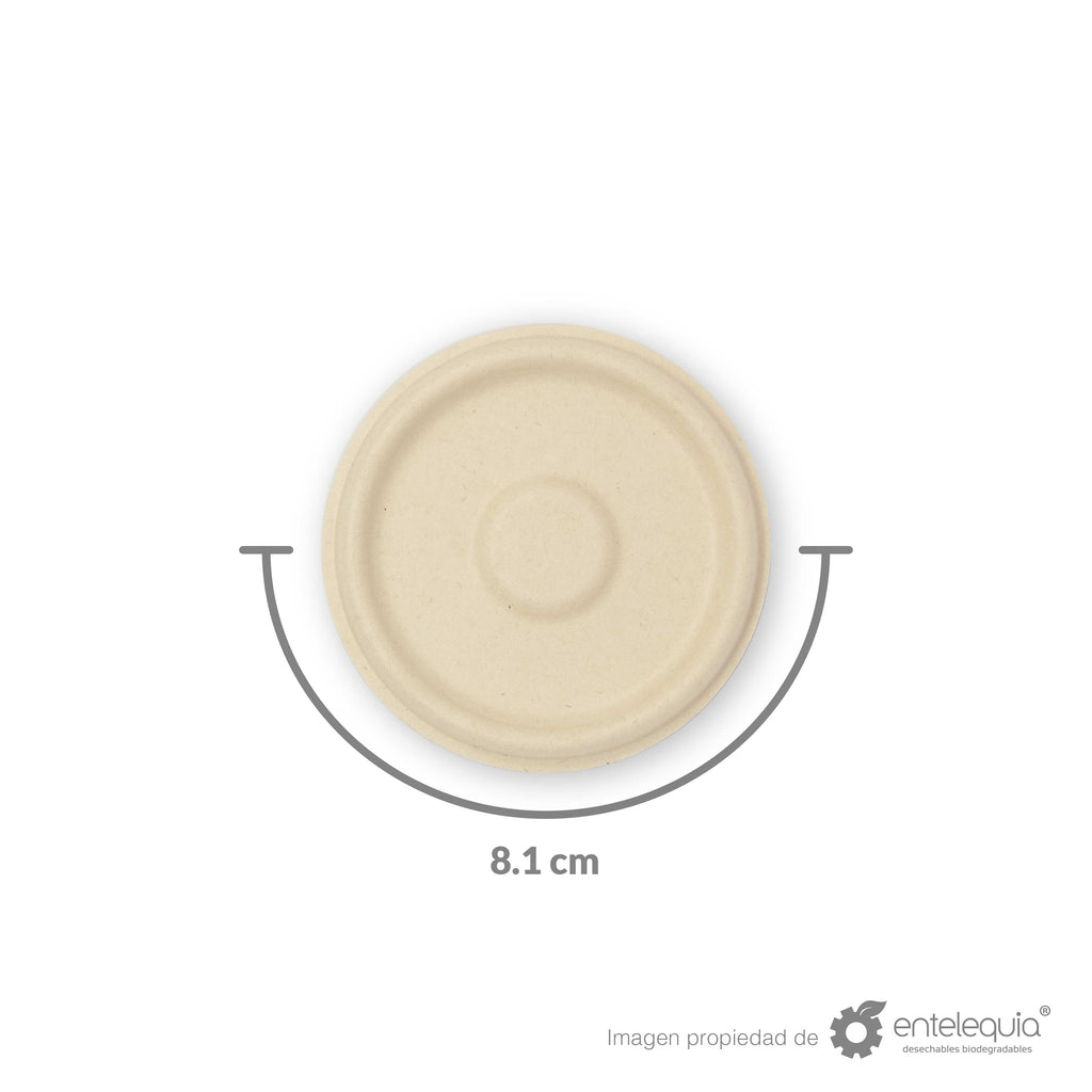Tapa soufflé de paja de trigo para tazón de 4 oz- Desechables Biodegradables Entelequia®