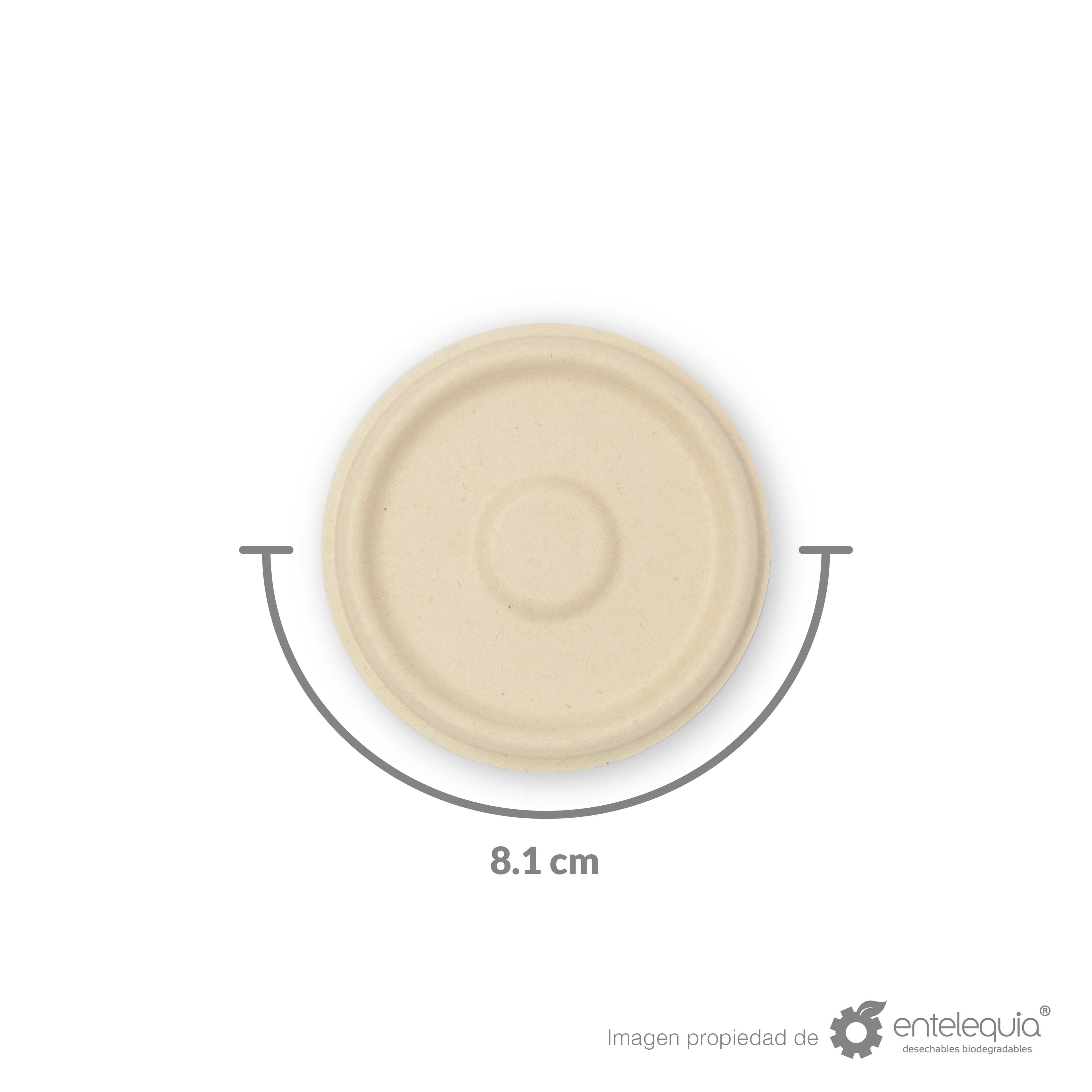 Tapa soufflé de paja de trigo para tazón de 4 oz- Desechables Biodegradables Entelequia®