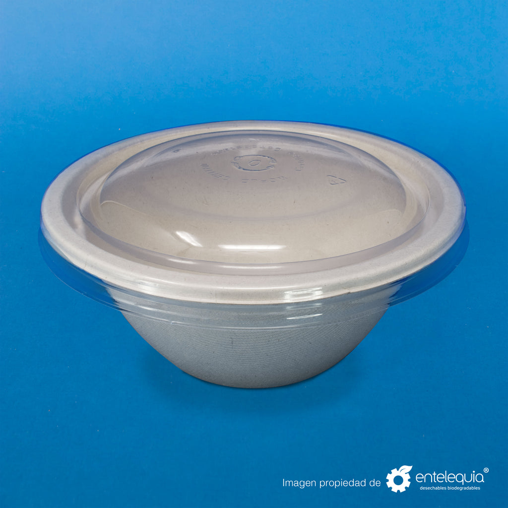 Tapa PLA para tazón - 24 oz - 32 oz  Desechables Biodegradables Entelequia®