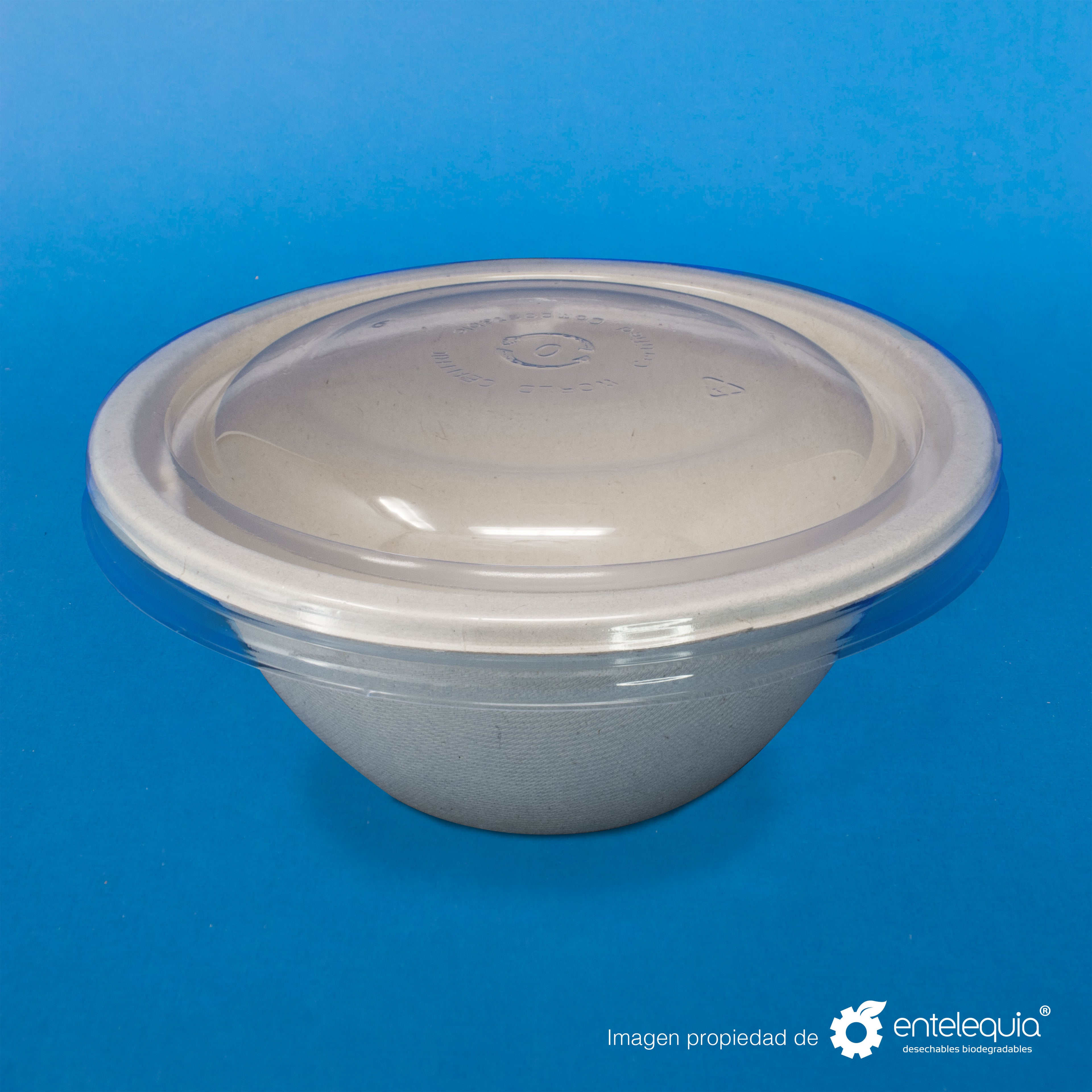 Tapa PLA para tazón - 24 oz - 32 oz  Desechables Biodegradables Entelequia®