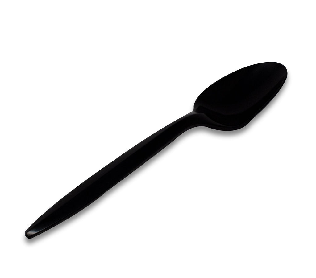 Cuchara de 6" negra estuchada de fécula de maíz