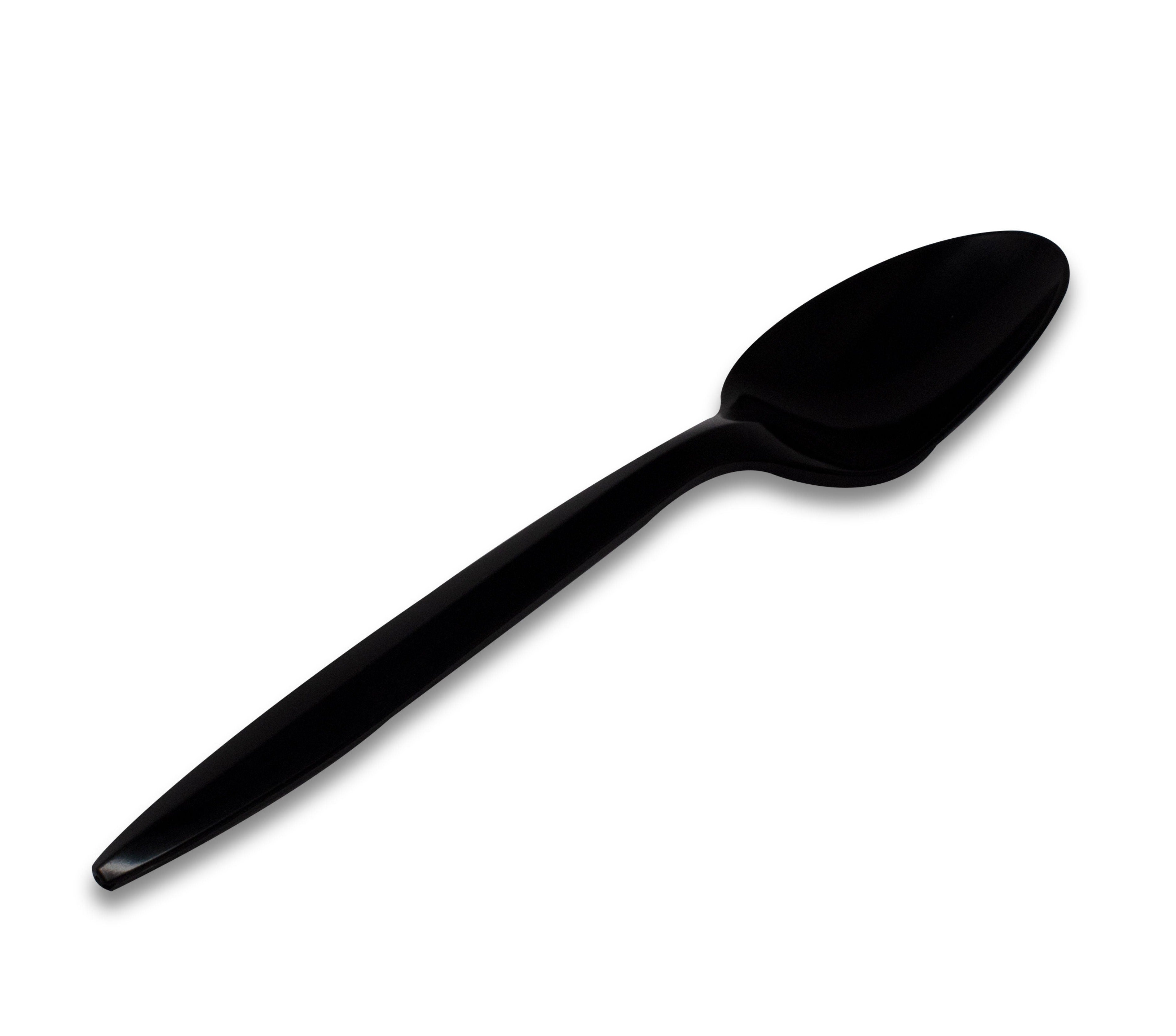Cuchara de 6" negra estuchada de fécula de maíz
