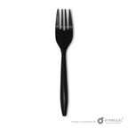 Tenedor de 6" de fécula de maíz negro estuchado