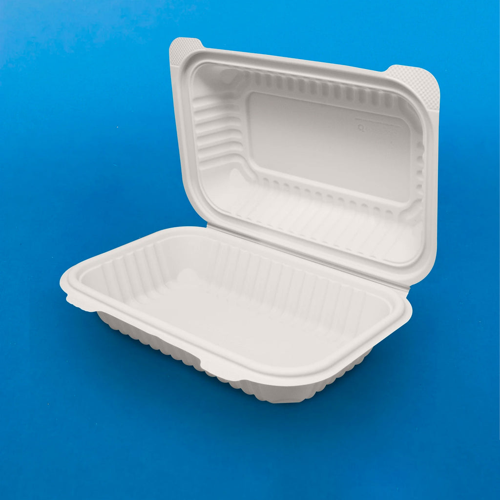 Almeja Rectangular 9x6 " de Fécula de Maíz AFR - Desechables Biodegradable Entelequia®