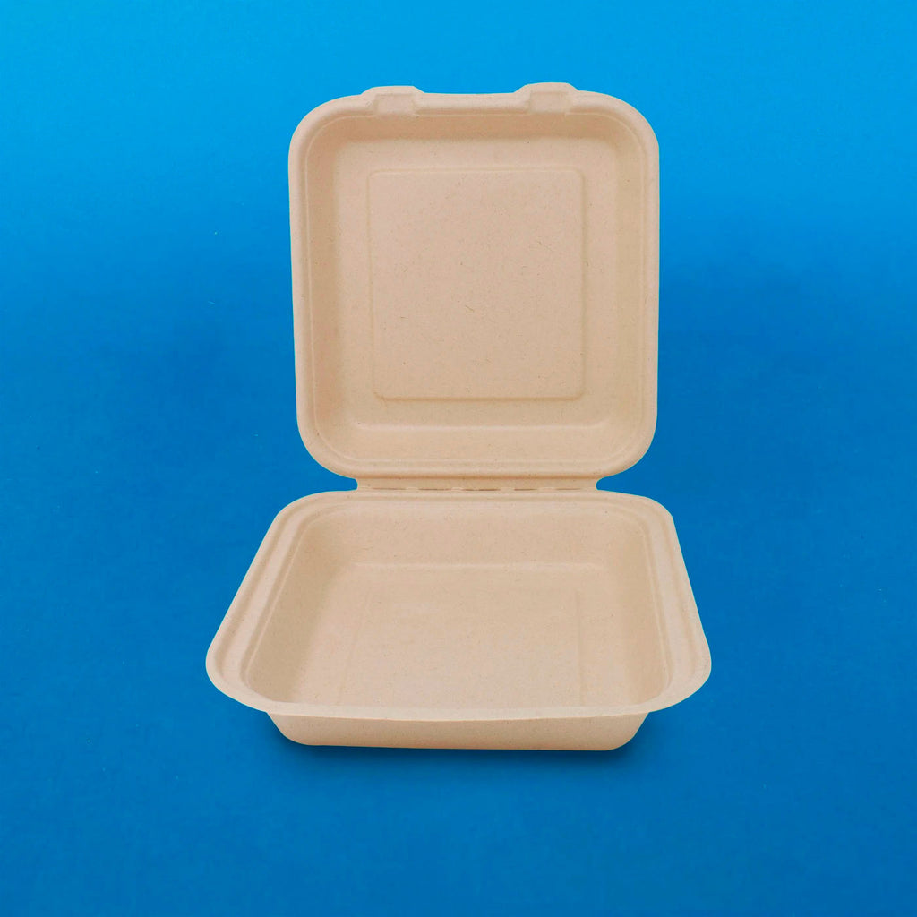 Almeja Cuadrada Lisa 8x8 " Paja de Trigo AL8 - Desechables Biodegradables Entelequia®