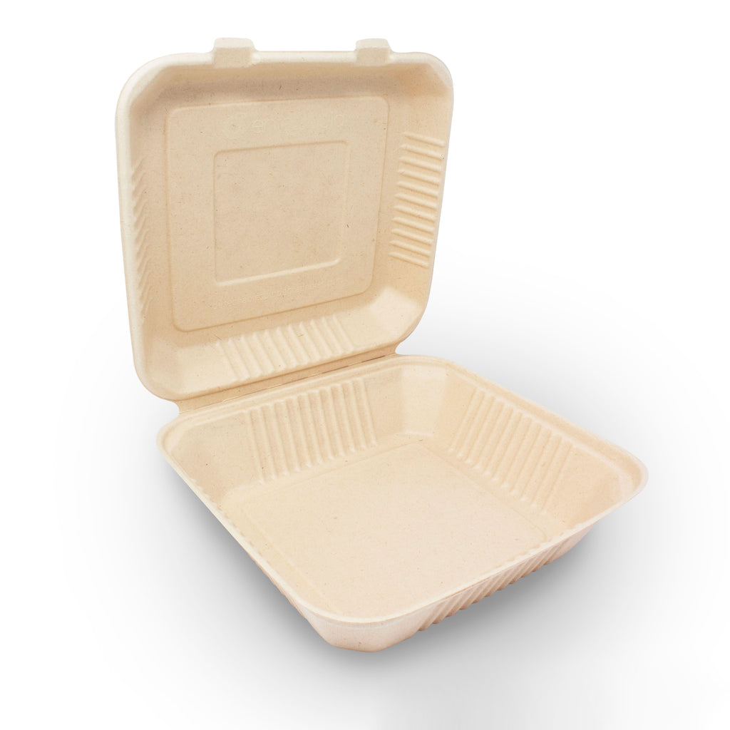 Almeja Cuadrada Lisa Paja de Trigo 9x9 " AL9 - Desechables Biodegradables Entelequia®
