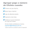 Cliché (Pago requerido por primera impresión por producto o diseño)