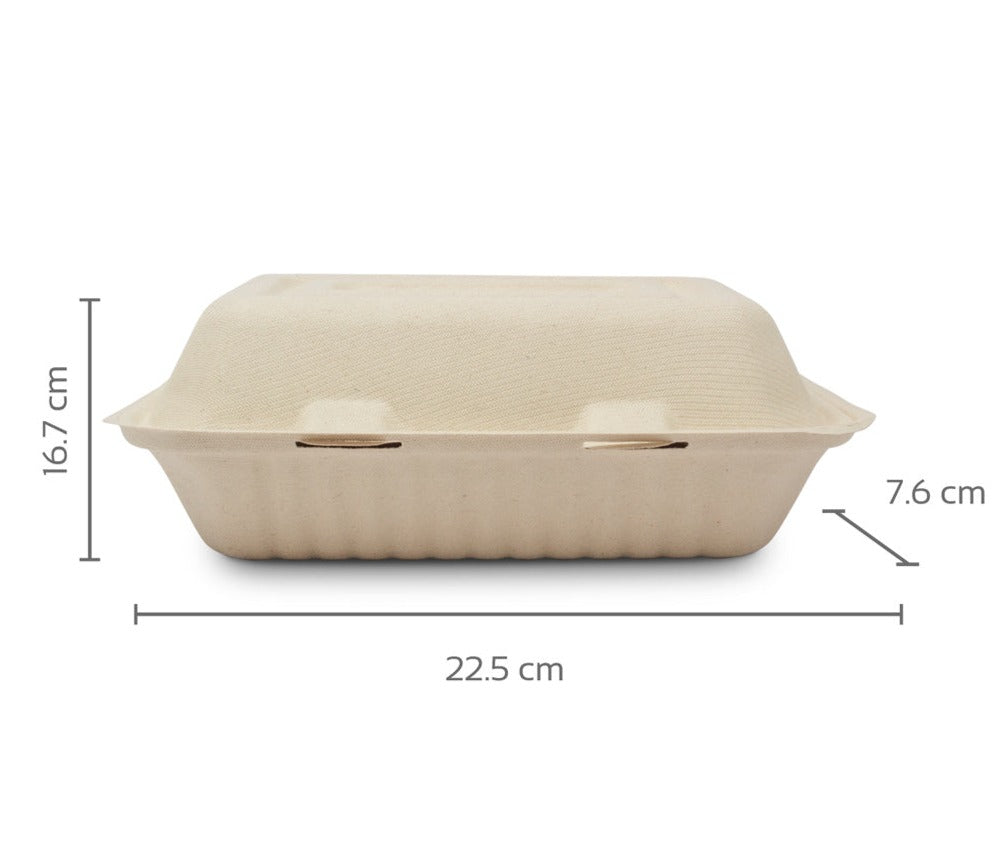 Almeja rectangular de 9x6" de paja de trigo