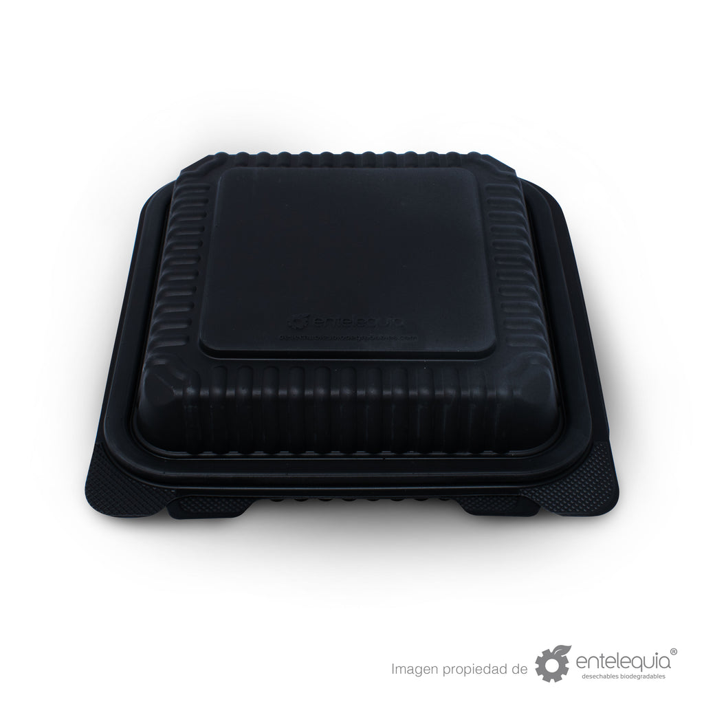Almeja Cuadrada de Fécula de Maíz AFC8 - Desechables Biodegradables Entelequia® 50/300 pzas