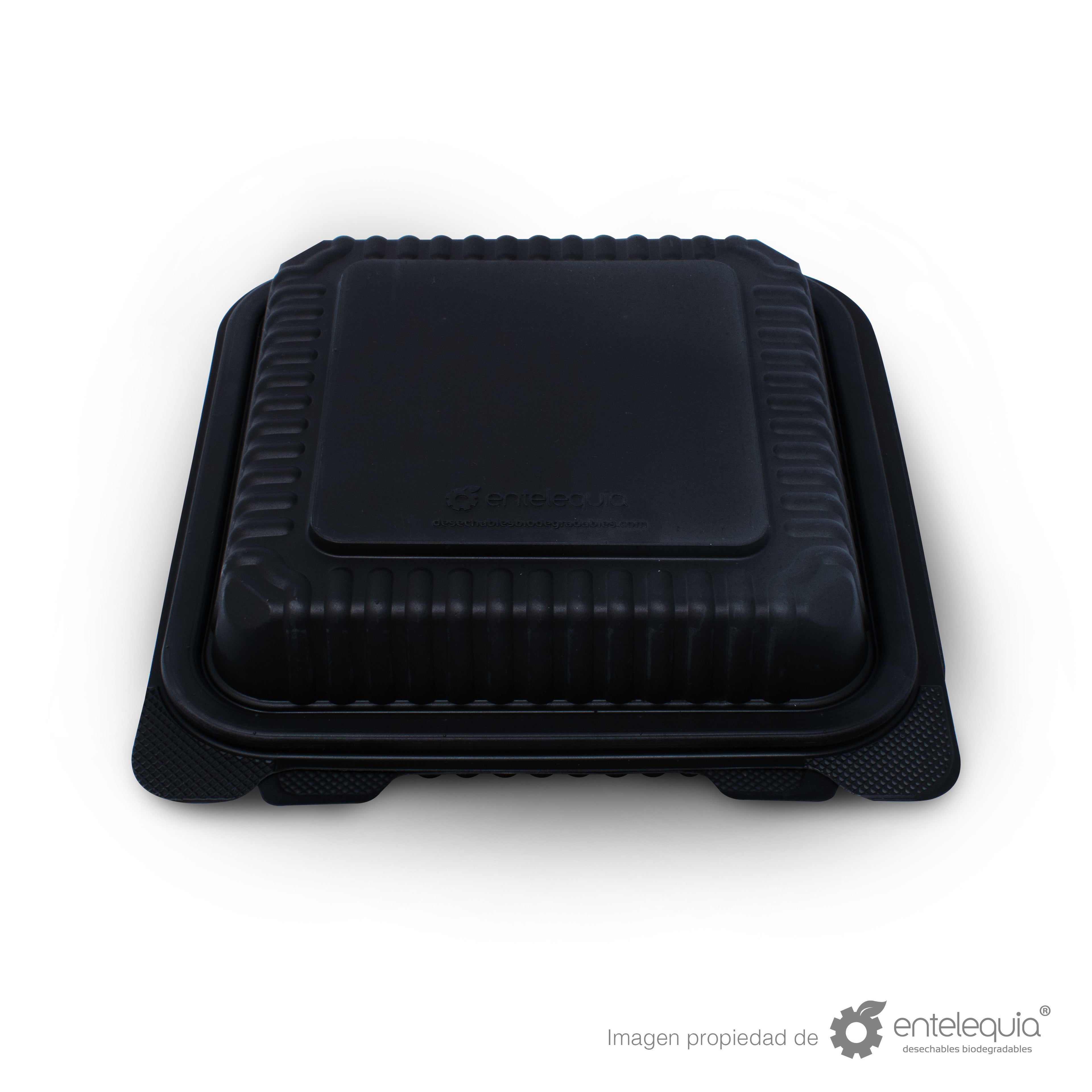 Almeja Cuadrada de Fécula de Maíz AFC8 - Desechables Biodegradables Entelequia® 50/300 pzas