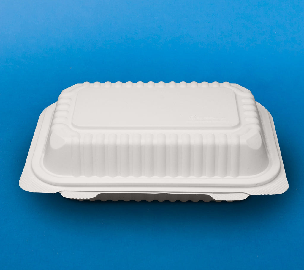 Almeja Rectangular de Fécula de Maíz - Desechables Biodegradables Entelequia® 50/400 pzas