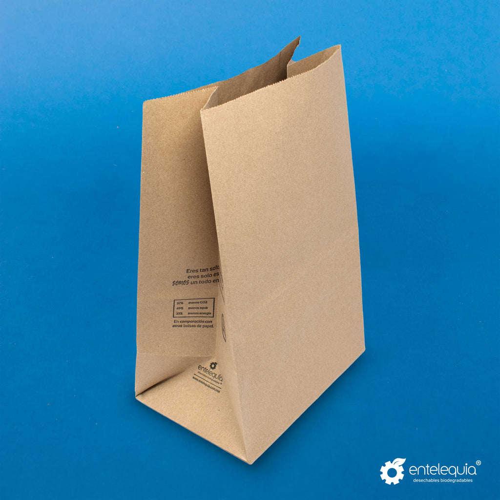 Bolsa de Kraft #20 B20N CORTA - Desechables Biodegradables Entelequia® 50/500 pzas