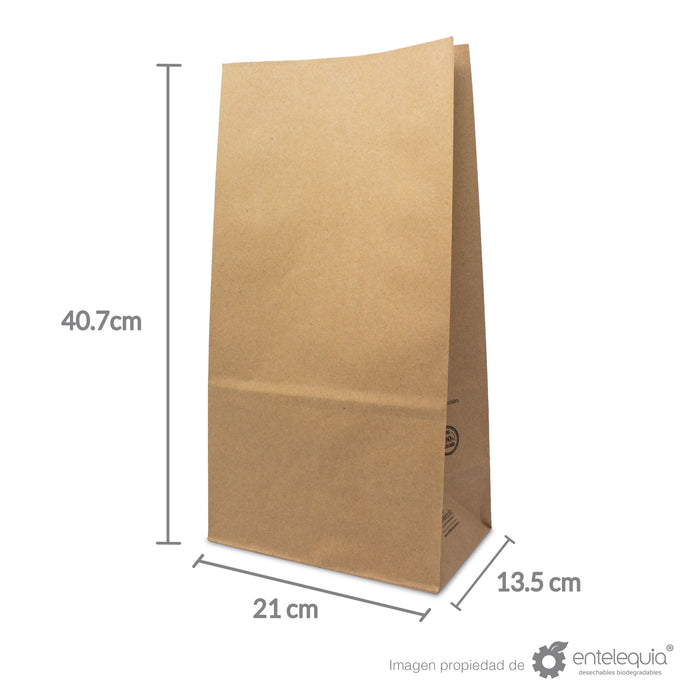 Bolsa de papel kraft #20 Larga (21x13+41 cm)