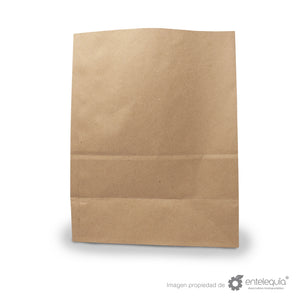 Bolsa de Kraft (28 cm x 17.5 cm + 38.7 cm) B28-S - Desechables Biodegradables Entelequia®
