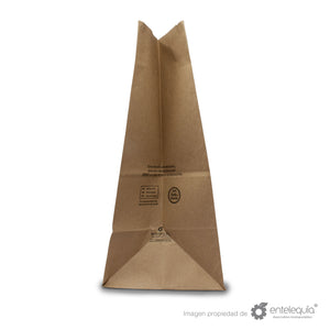 Bolsa de Kraft (28 cm x 17.5 cm + 38.7 cm) B28-S - Desechables Biodegradables Entelequia®