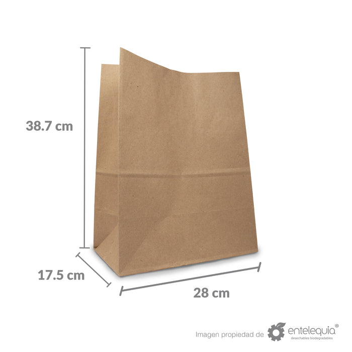 Bolsa de papel kraft #28 (28cmx17.5cm+38.7 cm)