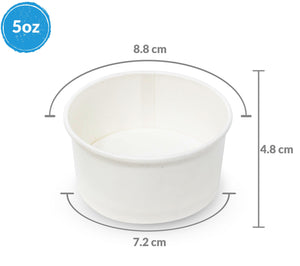 Contenedor 5oz Papel Blanco - Desechable Biodegradable Entelequia