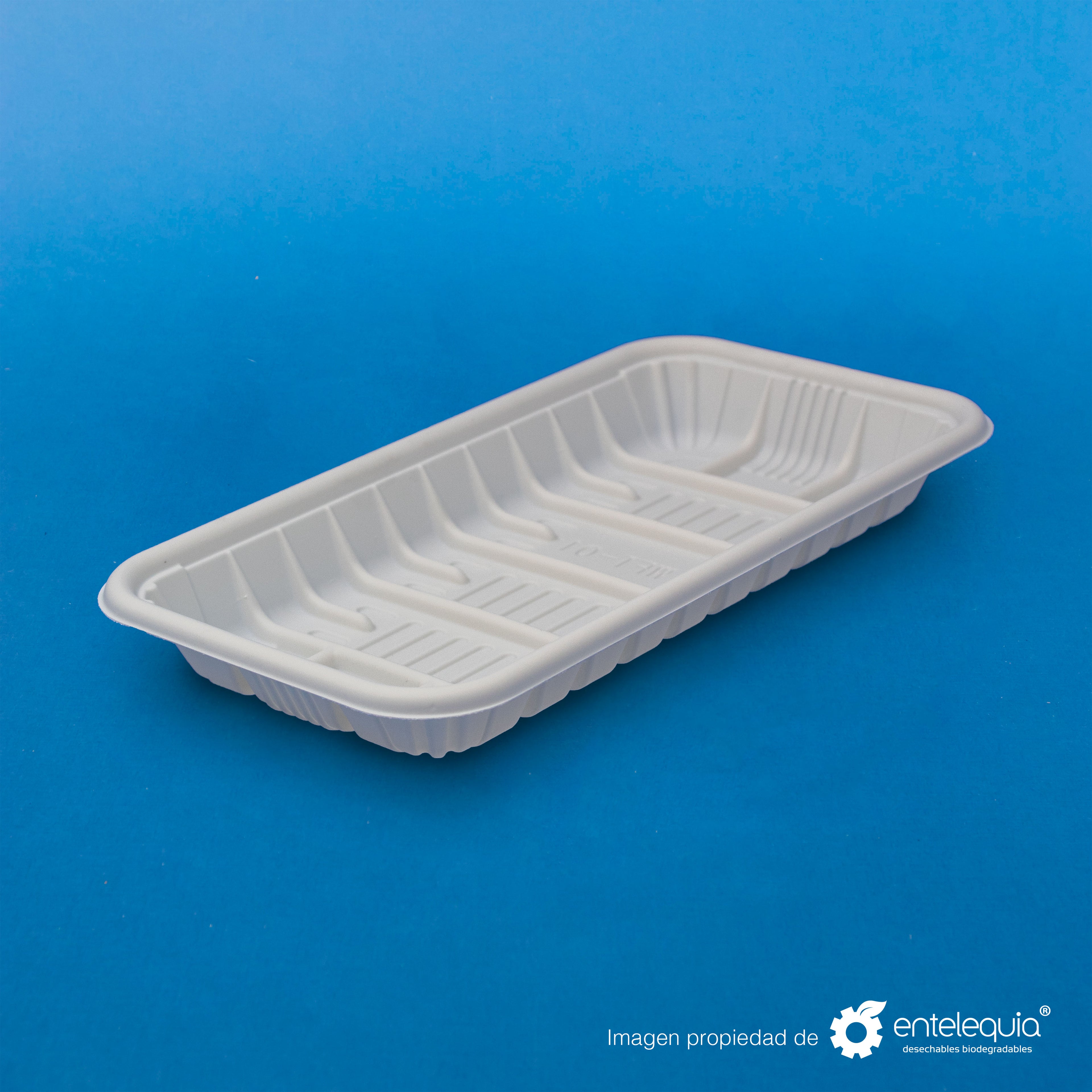Charola de Fécula de Maíz Chica CFCH - Desechables Biodegradables Entelequia® 200/2,000 pzas